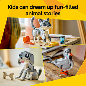 LEGO Creator 3-in-1 Playful Cat pigeon toy with rotating head for curious explorations