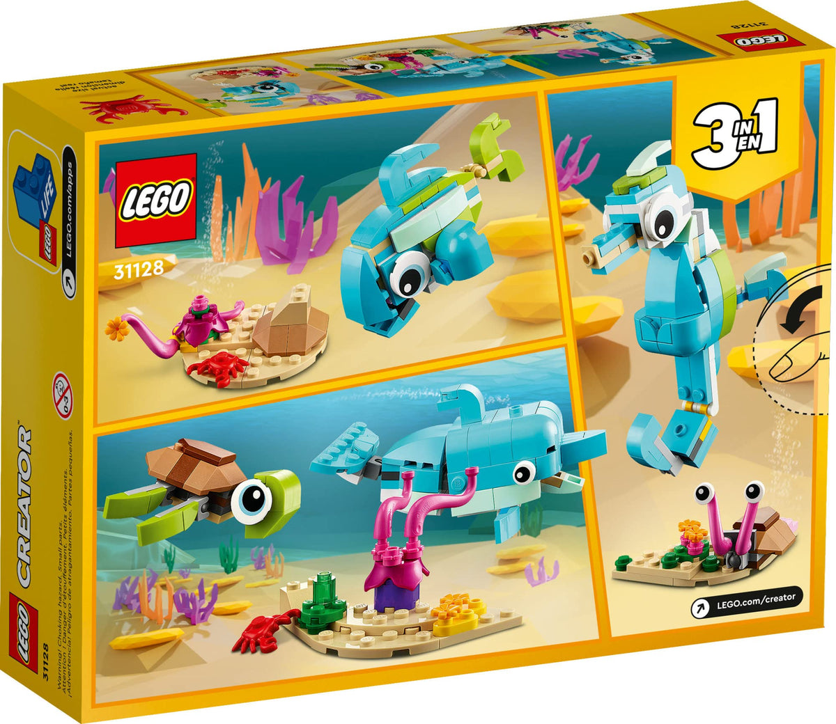 LEGO Creator 3in1 sea animals collection encourages portable, repeatable builds on the go