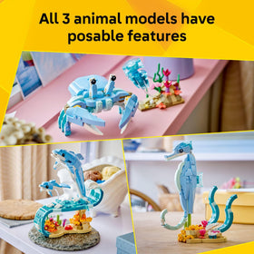 LEGO Creator 3 in 1 Sea Animals crab model, perfect for hands-on building and imagination.