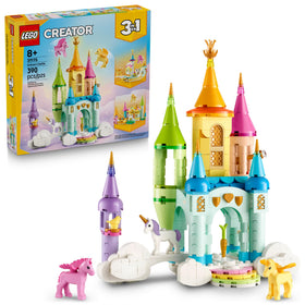 LEGO Creator 3-in-1 Unicorn Castle front view invites imaginative play.