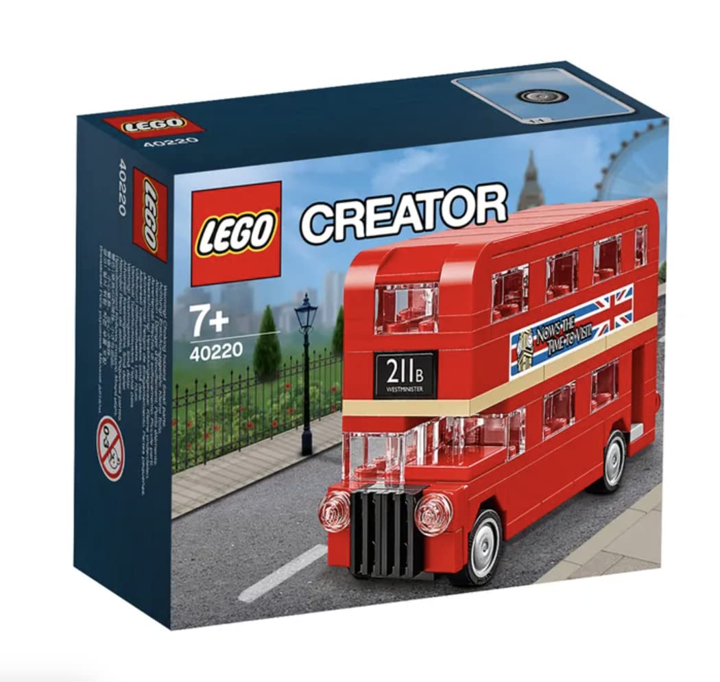 LEGO Creator Double Decker London Bus front view with turning wheels for authentic play