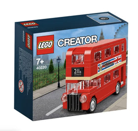 LEGO Creator Double Decker London Bus front view with turning wheels for authentic play