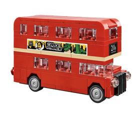LEGO London Bus stickers details show authentic signage and banners