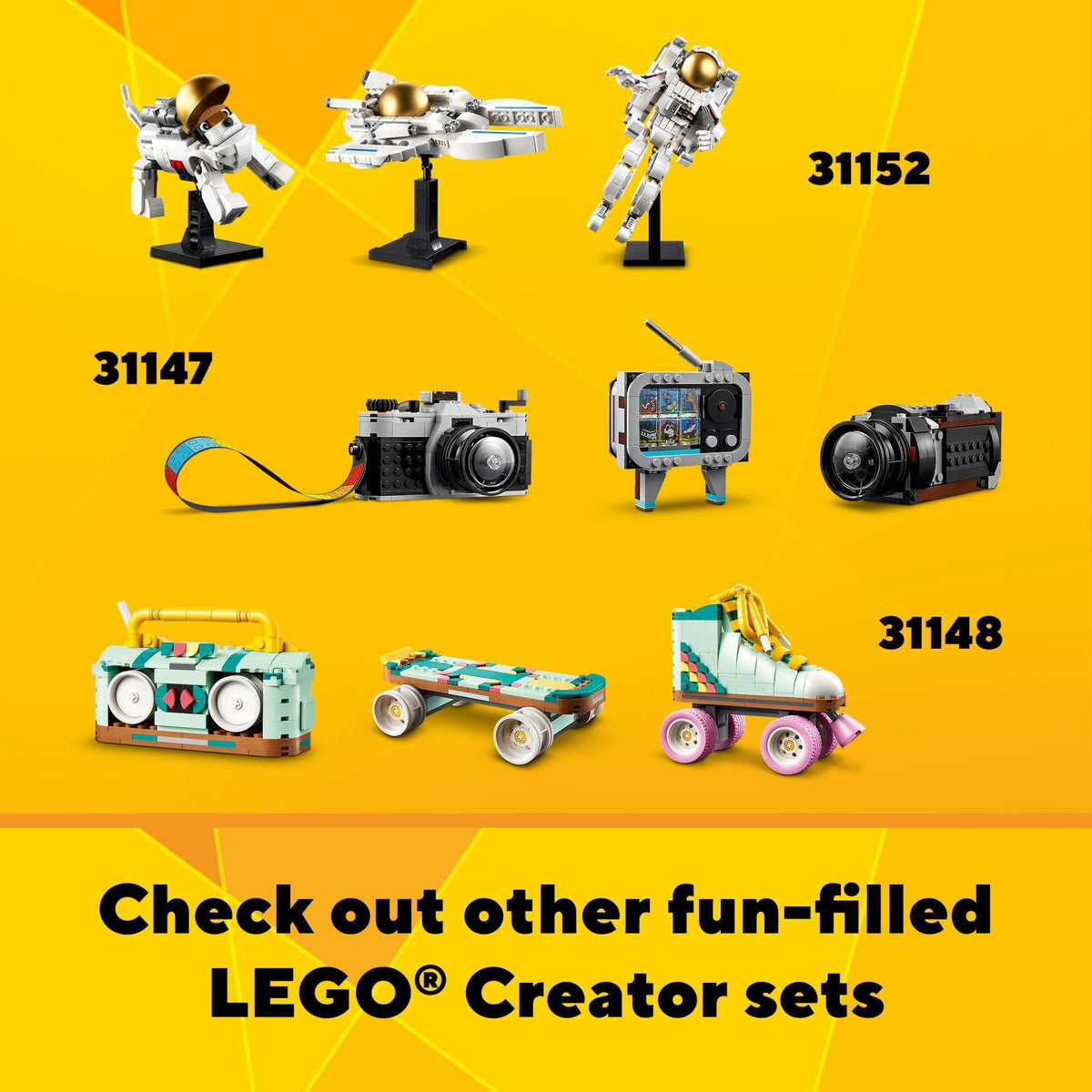 LEGO Creator Nature Display showcases three-in-one models for display.