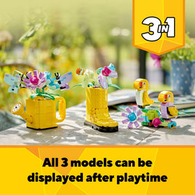 LEGO Creator Petals Close-up highlights movable petals on a vibrant flower build.