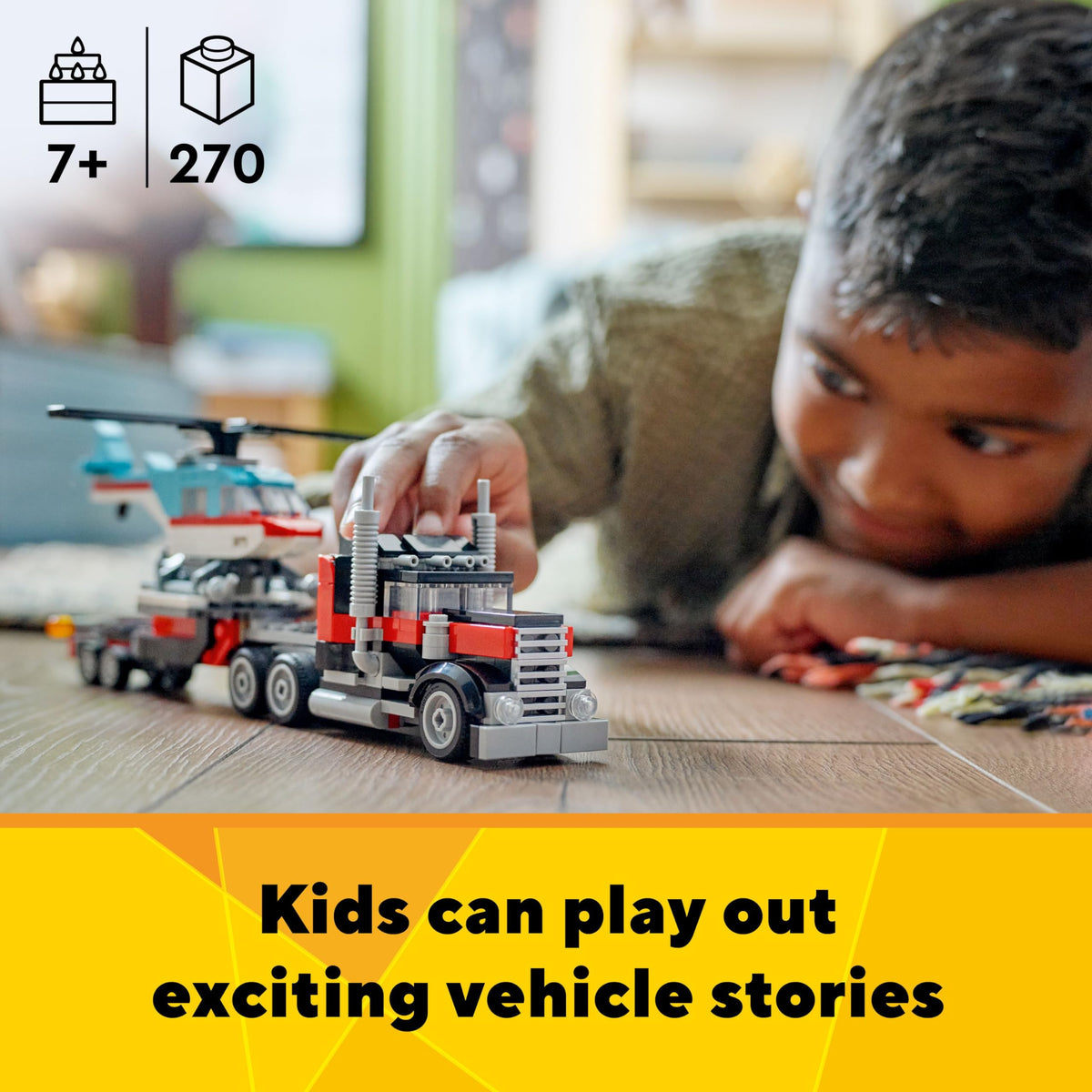 LEGO Creator truck with helicopter model ready for rebuilds and new adventures