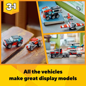 Moving wheels on LEGO Creator models enhance hands-on construction