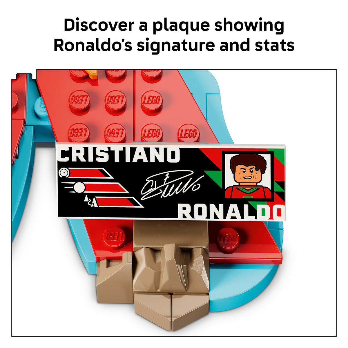 LEGO Cristiano Ronaldo minifigure adds character and play value.