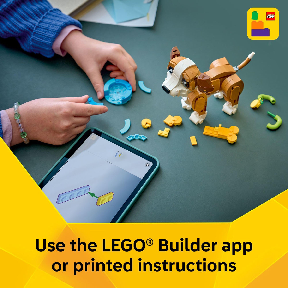 LEGO Builder app guides instructions and 3D model rotation during builds