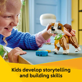 LEGO Creator 3-in-1 Puppy head-ears-posable detail boosts play realism
