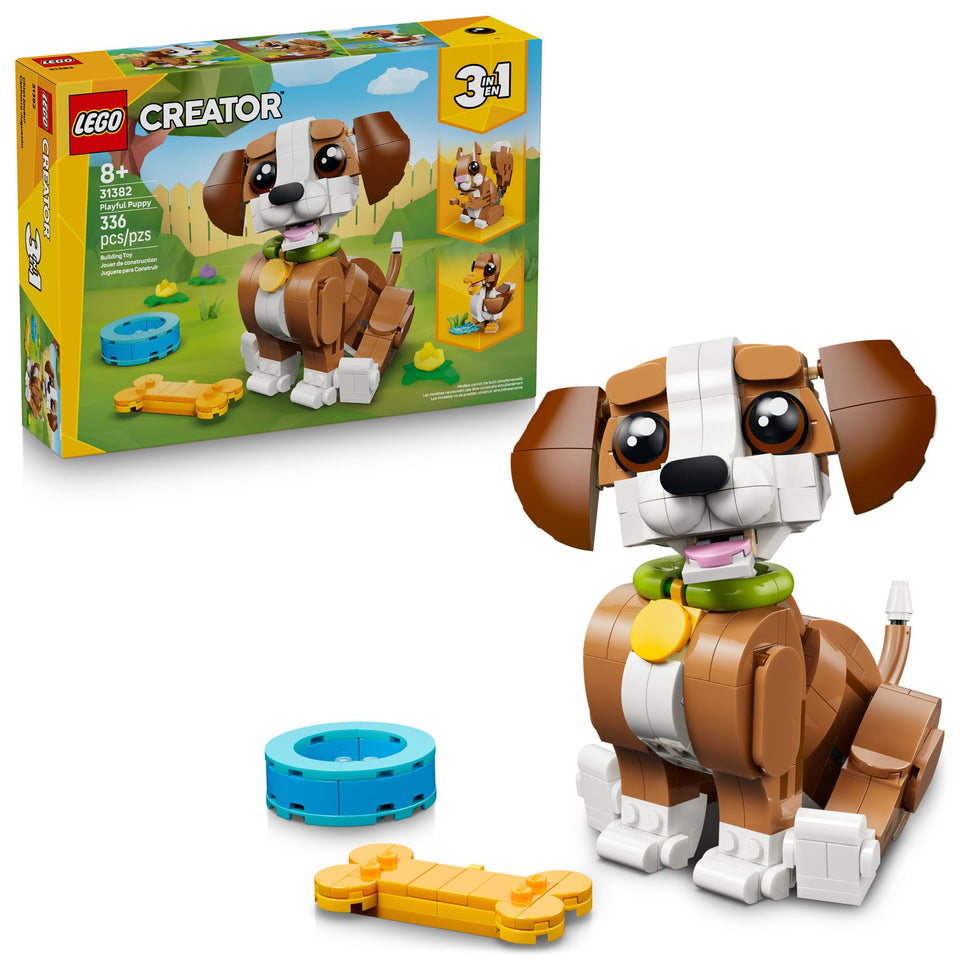 LEGO Creator 3-in-1 Playful Puppy Dog figure for creative play and display