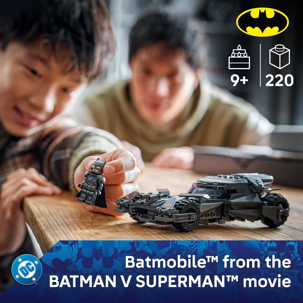 LEGO DC Batman Batmobile opening cockpit for quick Batman entry
