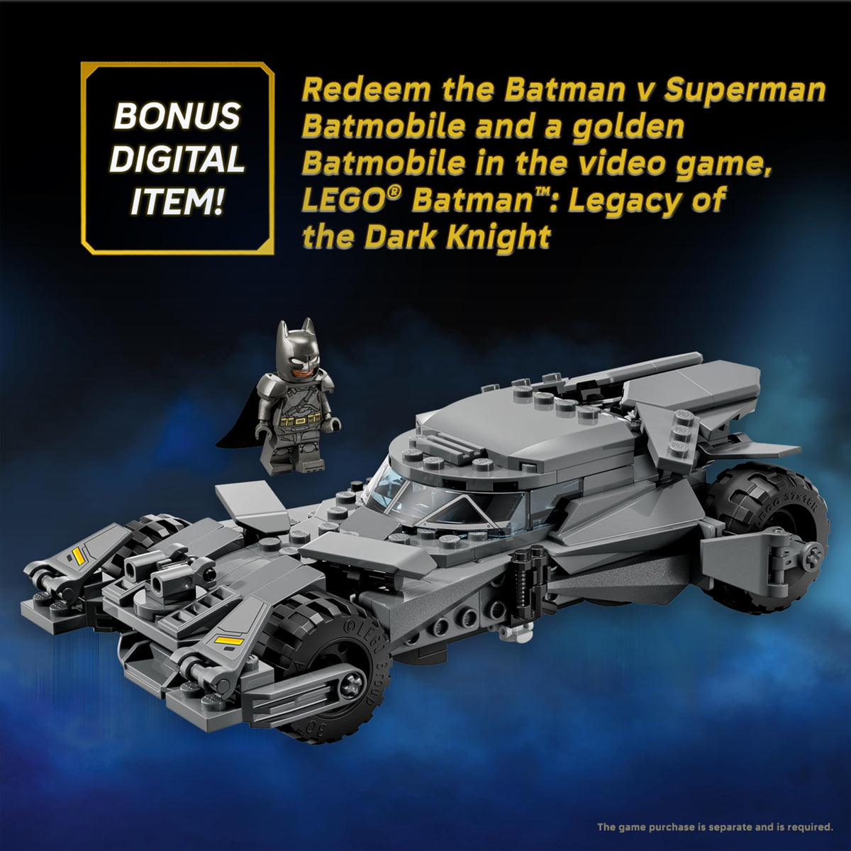 QR code on LEGO DC Batman Batmobile unlocks two digital vehicles in-game