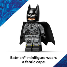LEGO Batman minifigure with fabric cape ready for action.