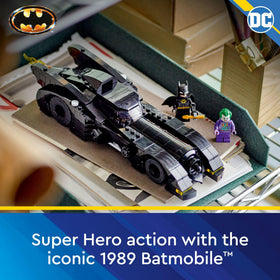 LEGO DC Batmobile Chase cockpit access, roomy driving seat for minifigures and role-play