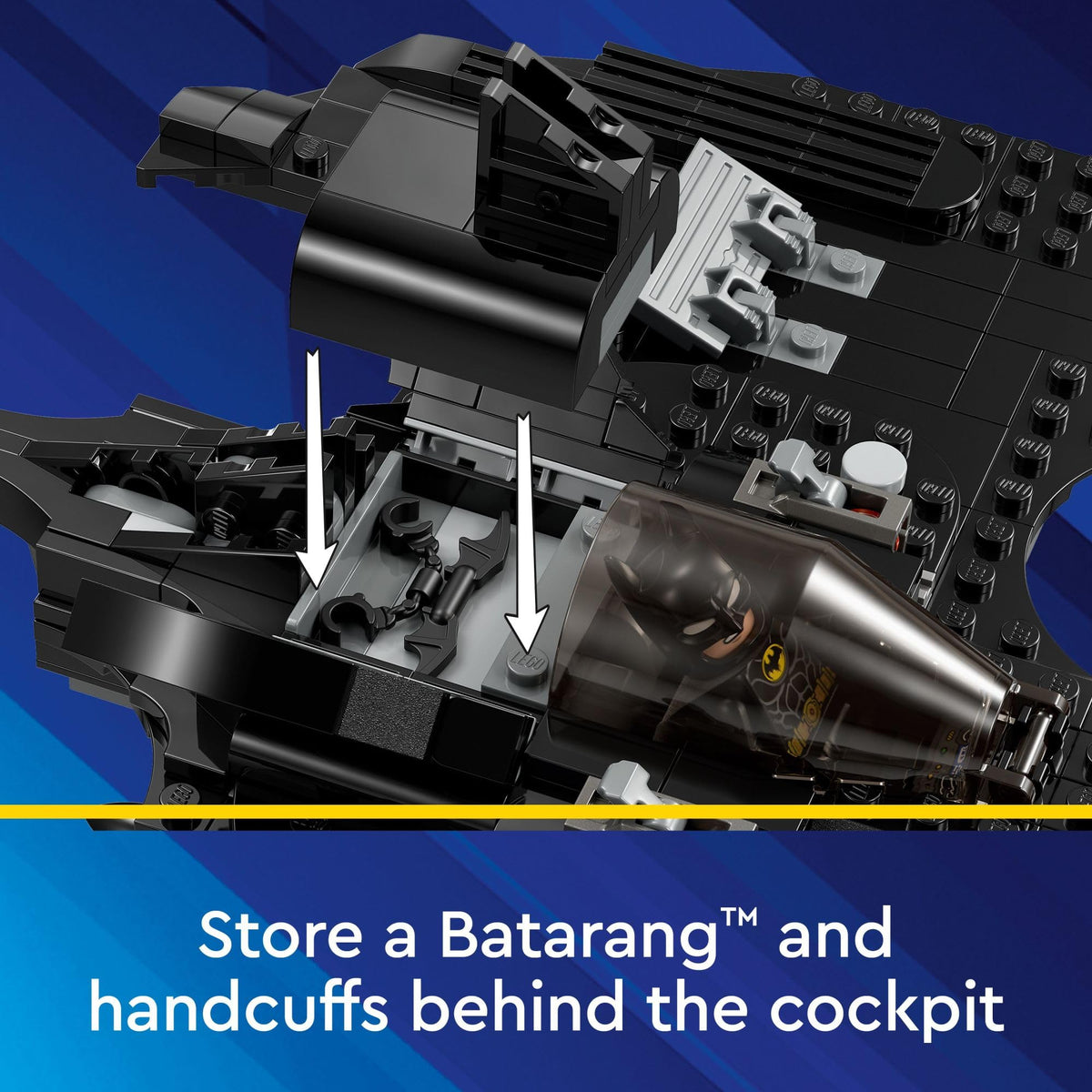 LEGO DC Batwing includes two stud launchers for dynamic battles