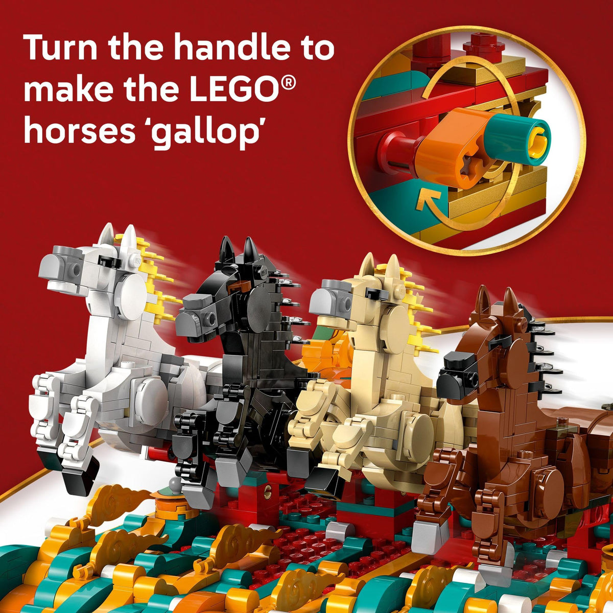 LEGO 80119 decorative horse painting scroll accessory adds cultural detail