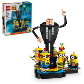 LEGO Despicable Me 4 Gru and Minions figure dancing for imaginative play.