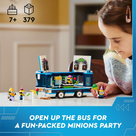 LEGO Despicable Me 4 Minions’ Music Party Bus open side view with dance floor