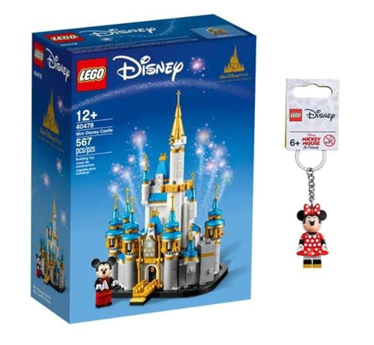 LEGO Disney 50th Anniversary Mini Disney Castle on display for shelf decor