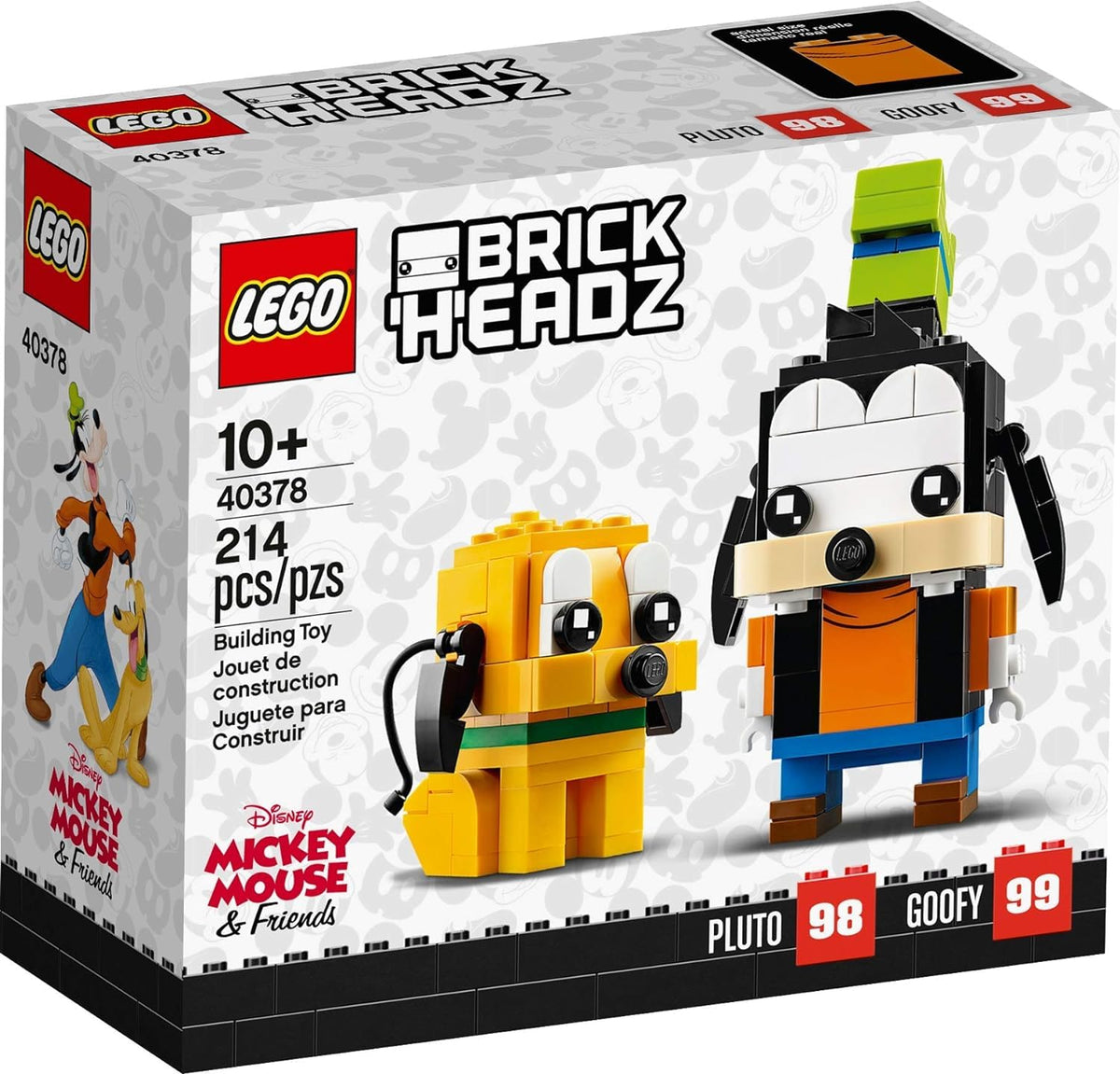 LEGO Disney BrickHeadz Pluto-Goofy set on display for collectors and fans.