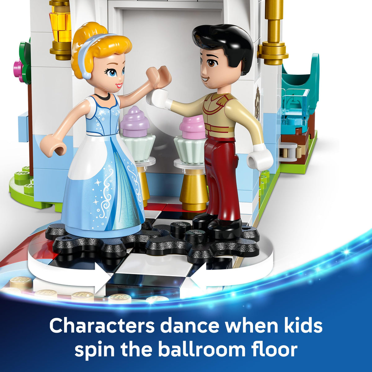 LEGO Disney Cinderella Prince Charming figures for royal scene play.