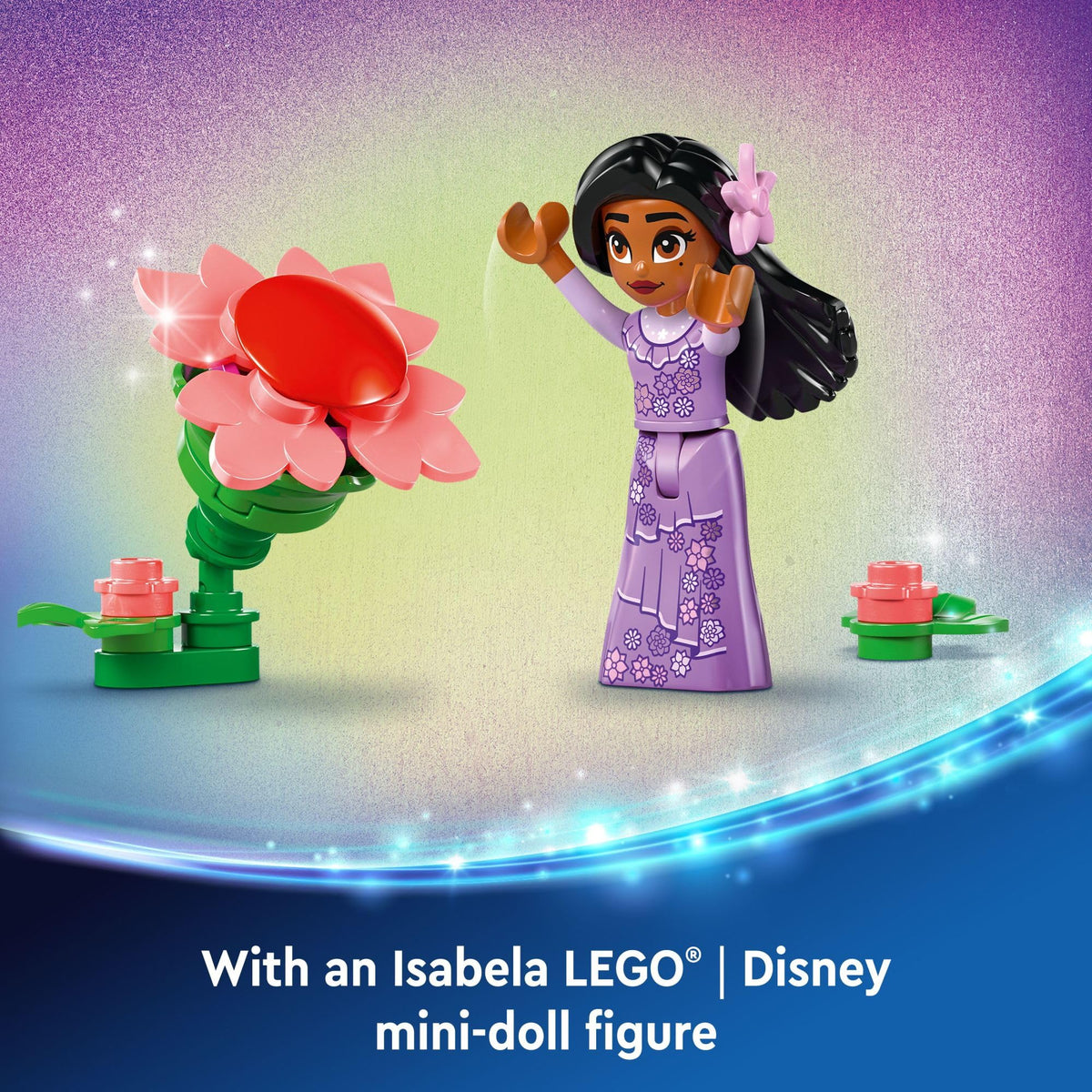 LEGO Disney Encanto Flowerpot displays beautifully after play on a shelf.