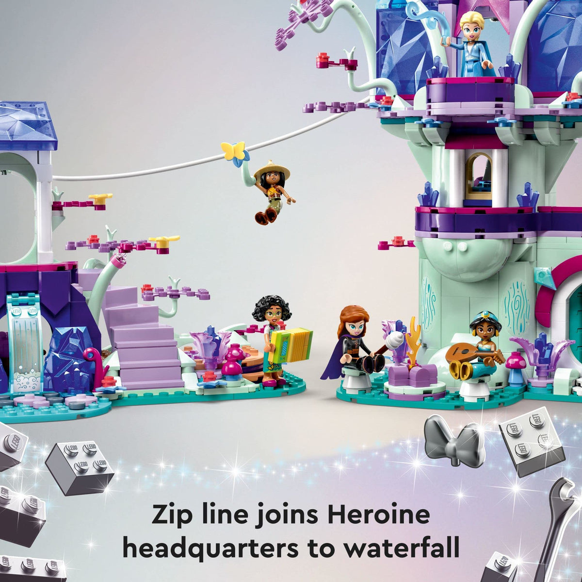 LEGO Disney Enchanted Treehouse secret staircase invites mystery and discovery during play.
