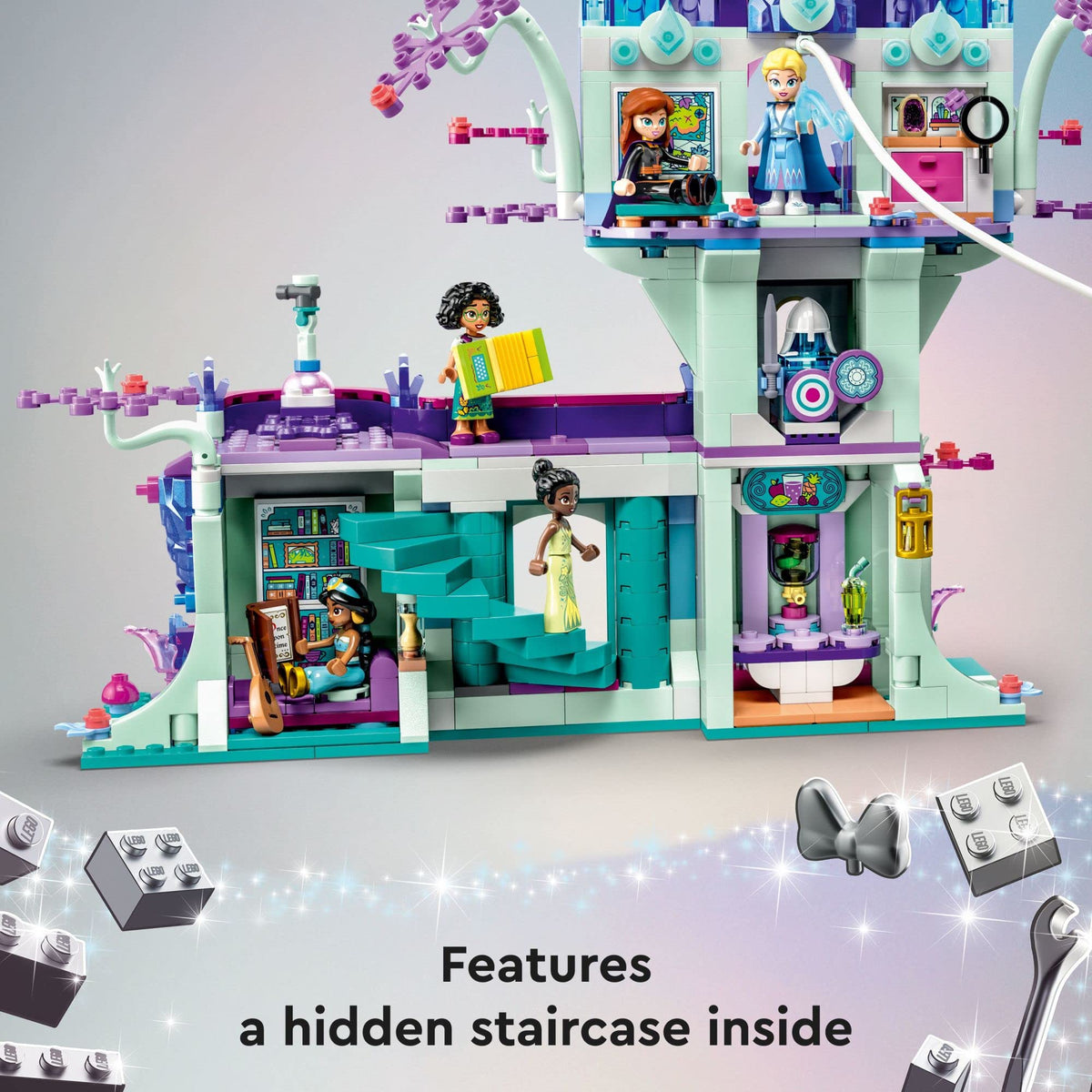 LEGO Disney Enchanted Treehouse zipline adds action and dynamic playtime.