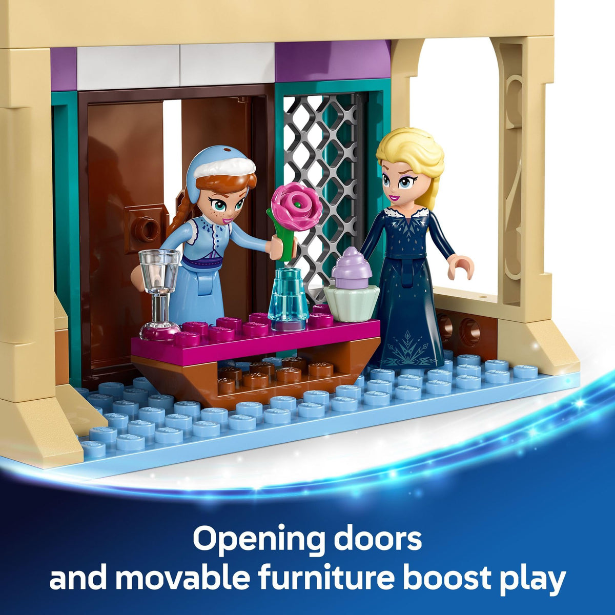 LEGO Disney Frozen Arendelle Castle bedroom with two beds for storytelling.