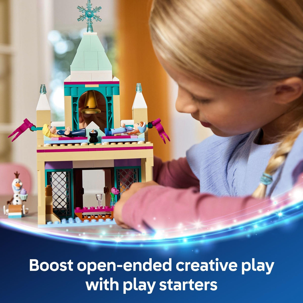 LEGO Disney Frozen Anna Elsa Olaf minidolls for cinematic play.