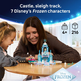 LEGO Disney Frozen Snow Ride Track image—three sleigh carts race along the icy track.