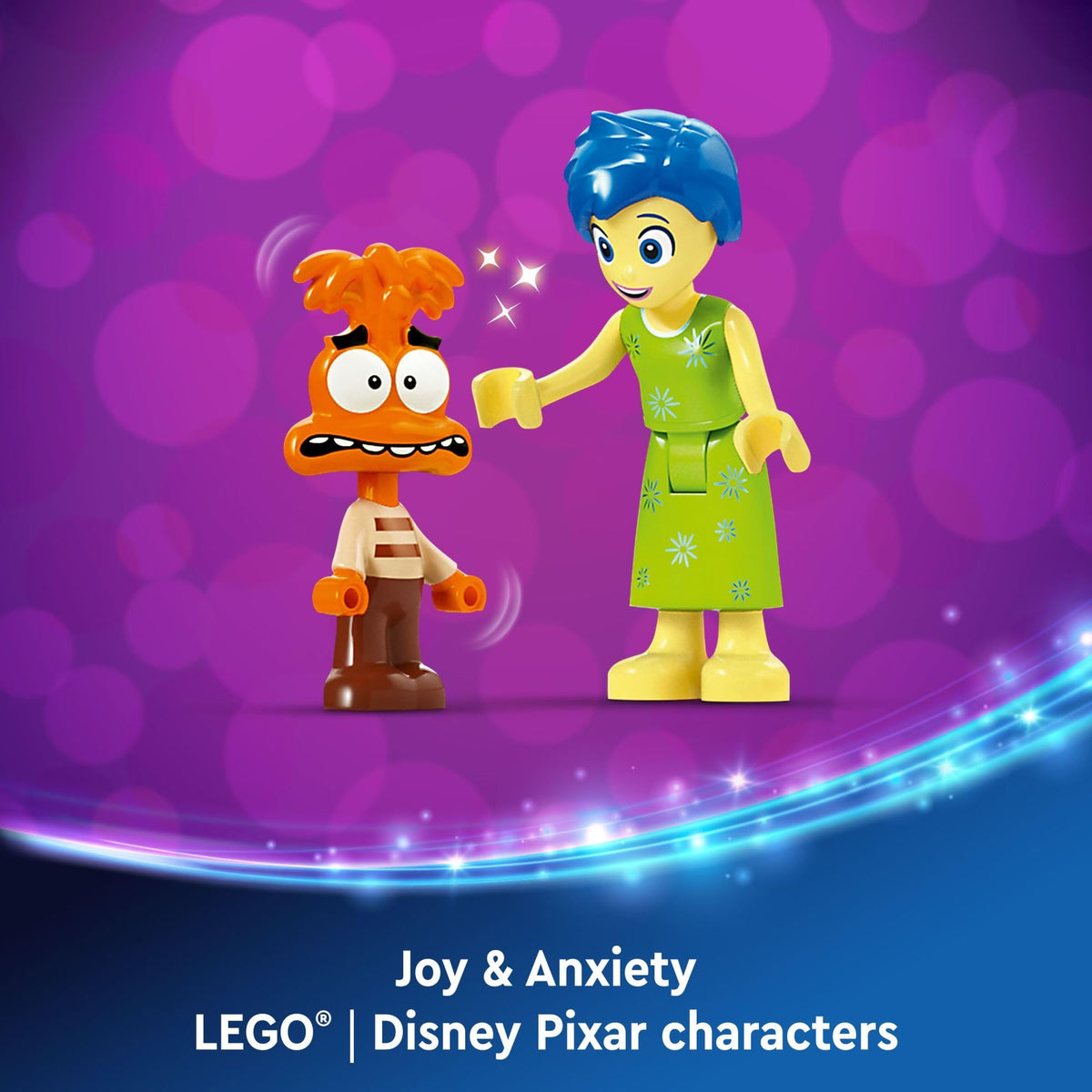 LEGO Disney Inside Out display stand holds cubes securely for easy showcase