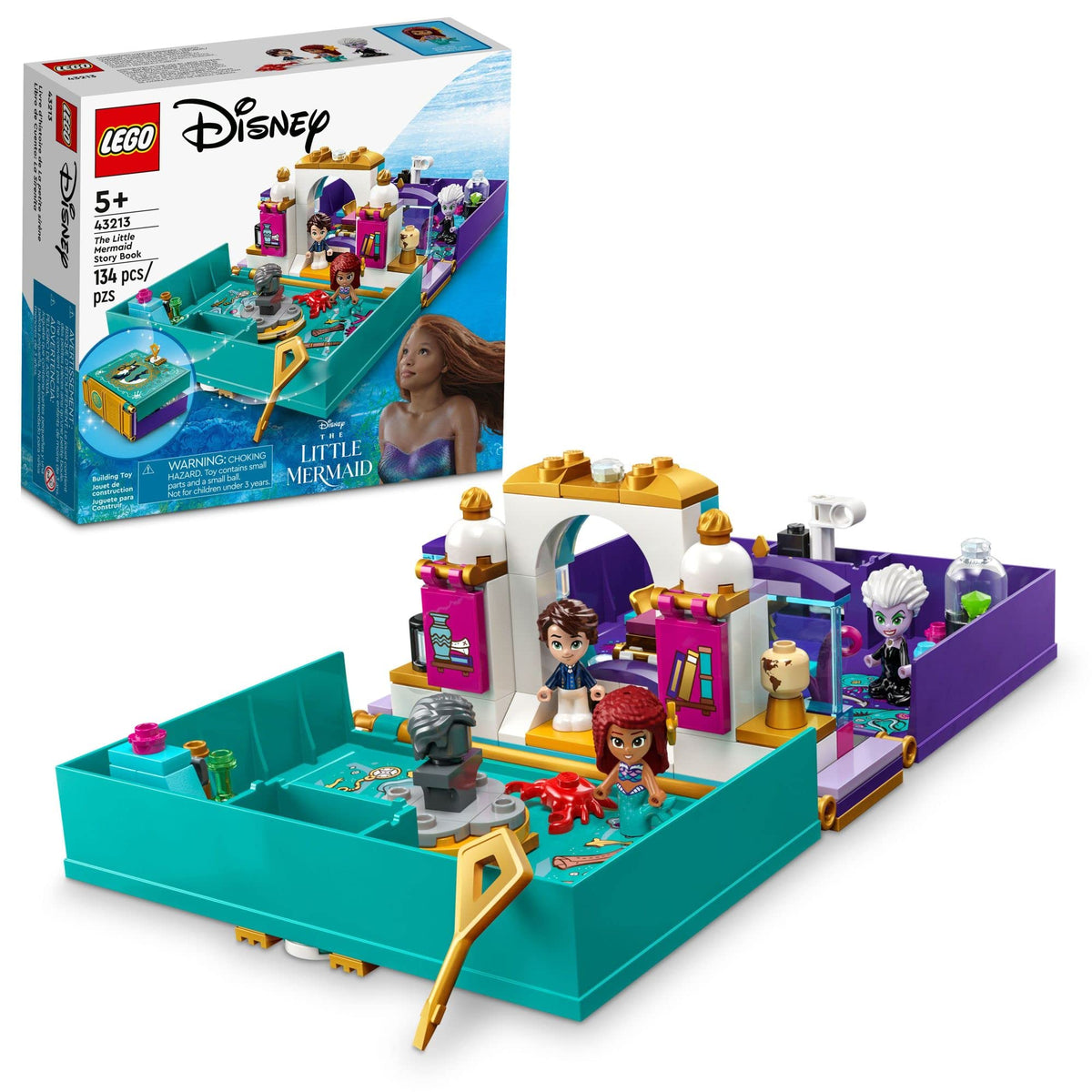 LEGO Disney The Little Mermaid Story Book 43213 Ariel micro-doll figure for imaginative play