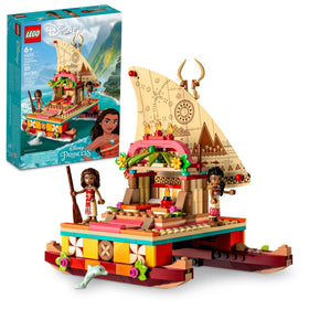 LEGO Disney Moana catamaran sail promotes imaginative play with Motunui stories.
