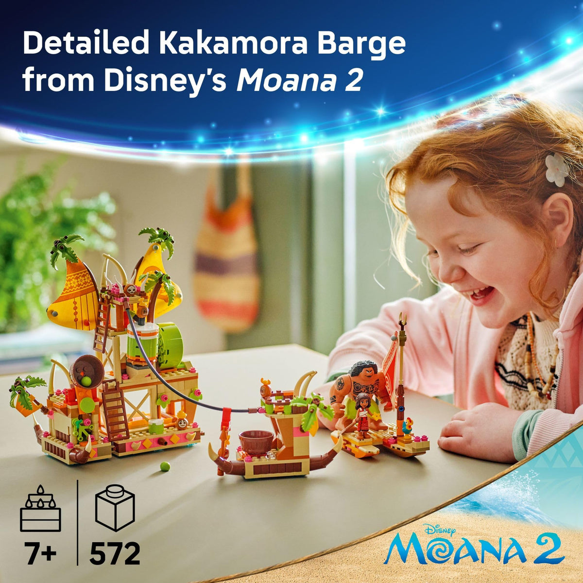 LEGO Disney Moana Kakamora Barge zipline action scene inspires dynamic pretend play