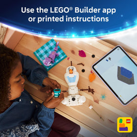 LEGO Disney Olaf display-ready set for room decor after play.