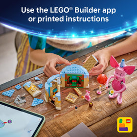 LEGO Disney Piglet's Birthday Fun digital instructions available via the LEGO Builder app.