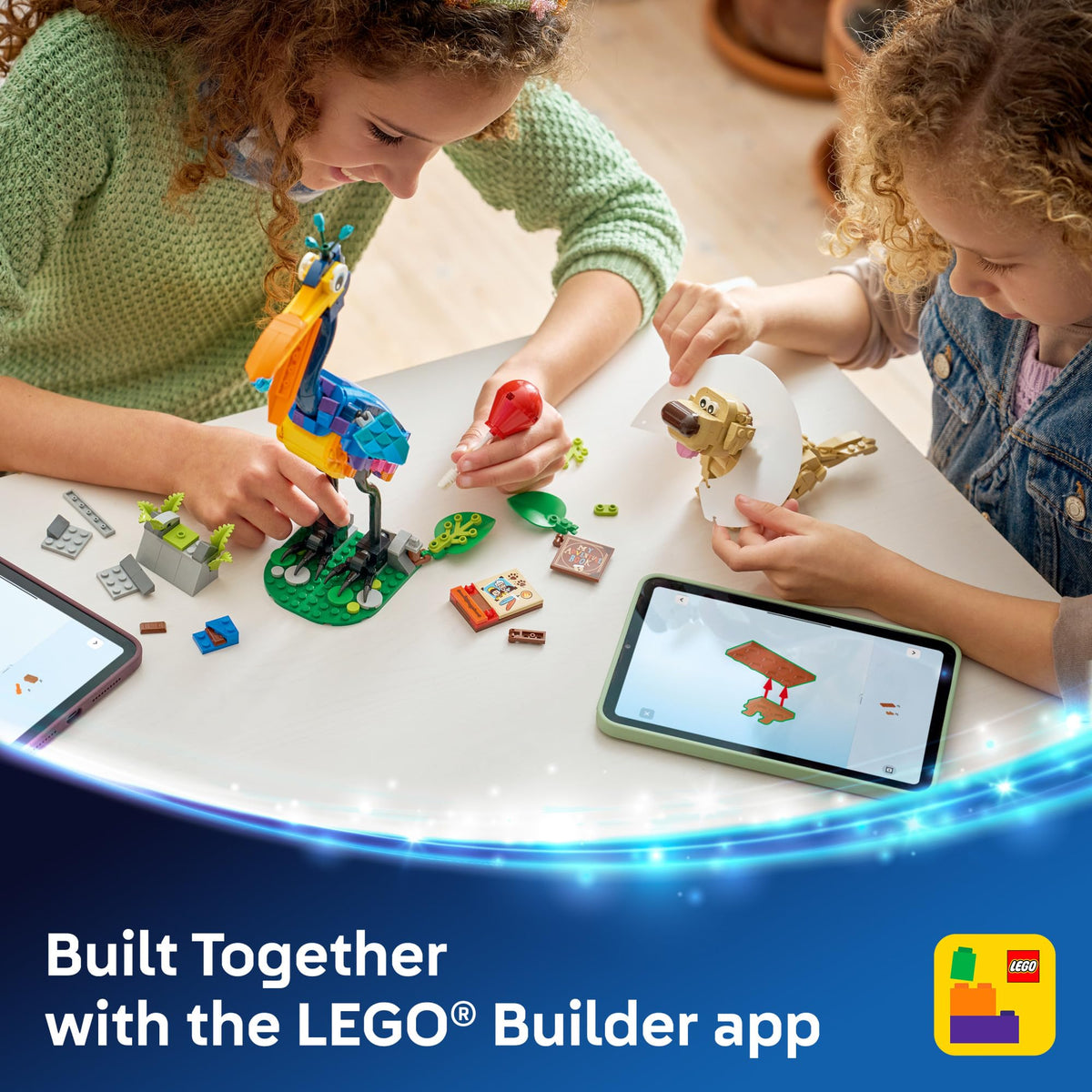 LEGO Kevin & Dug display-ready set on shelf or desk.
