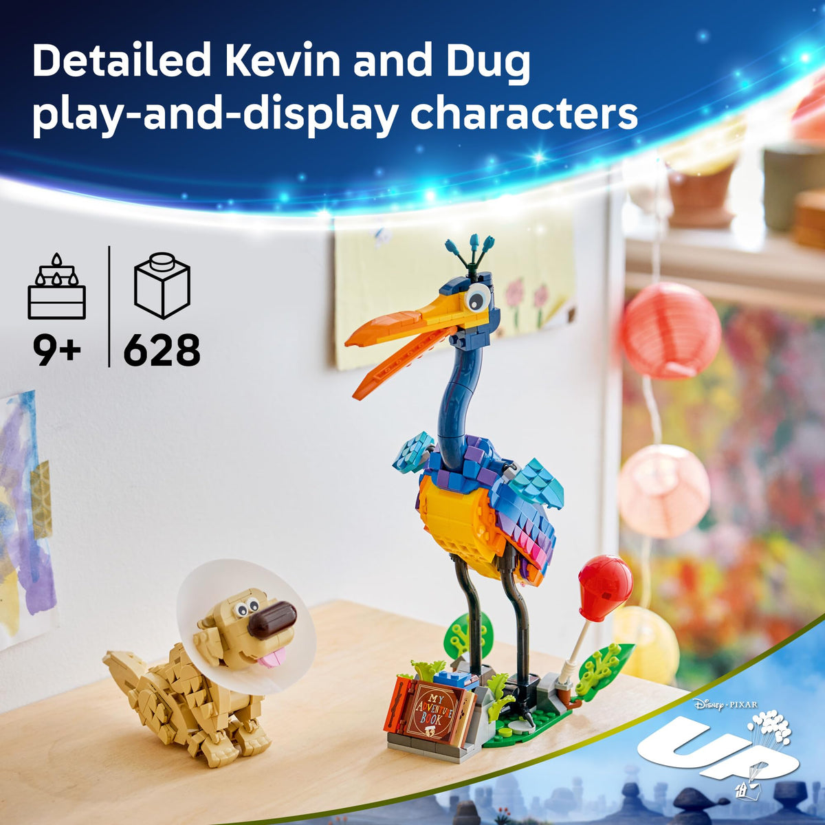 LEGO Disney Pixar Dug figure with movable head and tail for versatile posing.