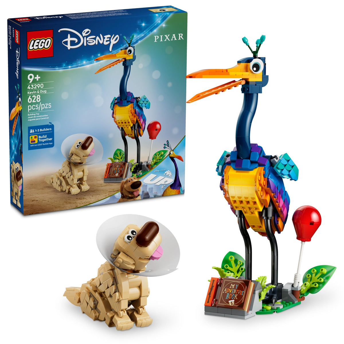 LEGO Disney Pixar Kevin figure with revolving head and wings for dynamic play and display.