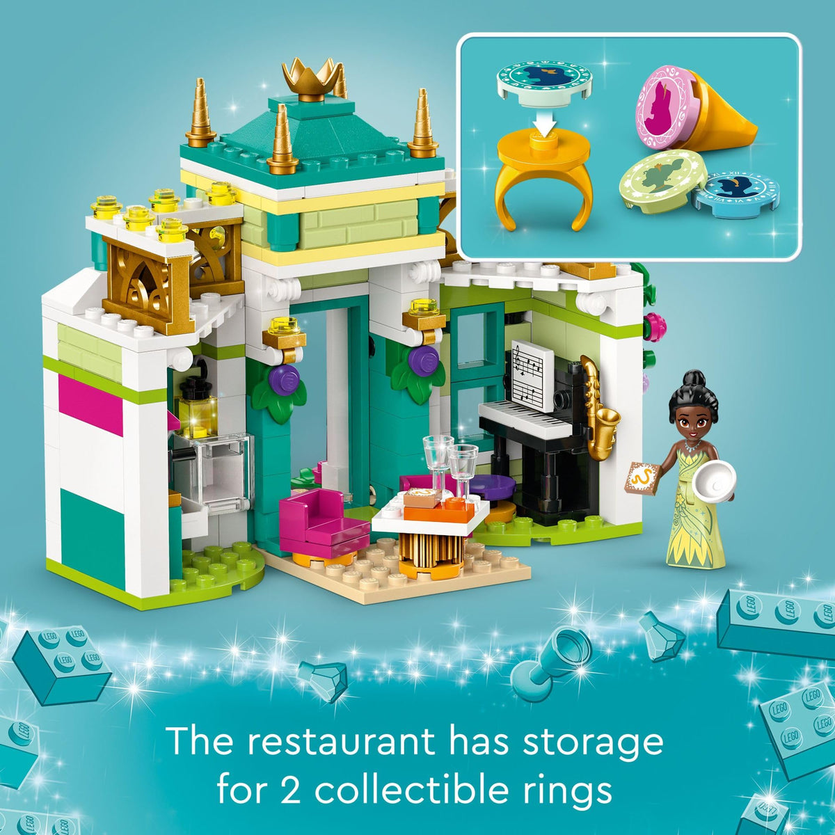Buildable treasure chest top and decorative rings spark collectible adventures.