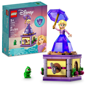 LEGO Disney Princess Rapunzel twirling in a diamond dress for imaginative dance play.
