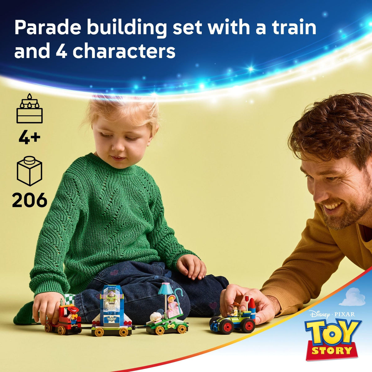 LEGO Disney Toy Story Celebration Train float with seesaw boosts cooperative storytelling and interaction