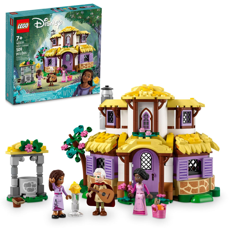 LEGO Disney Wish Asha's Cottage front view for imaginative play and display.