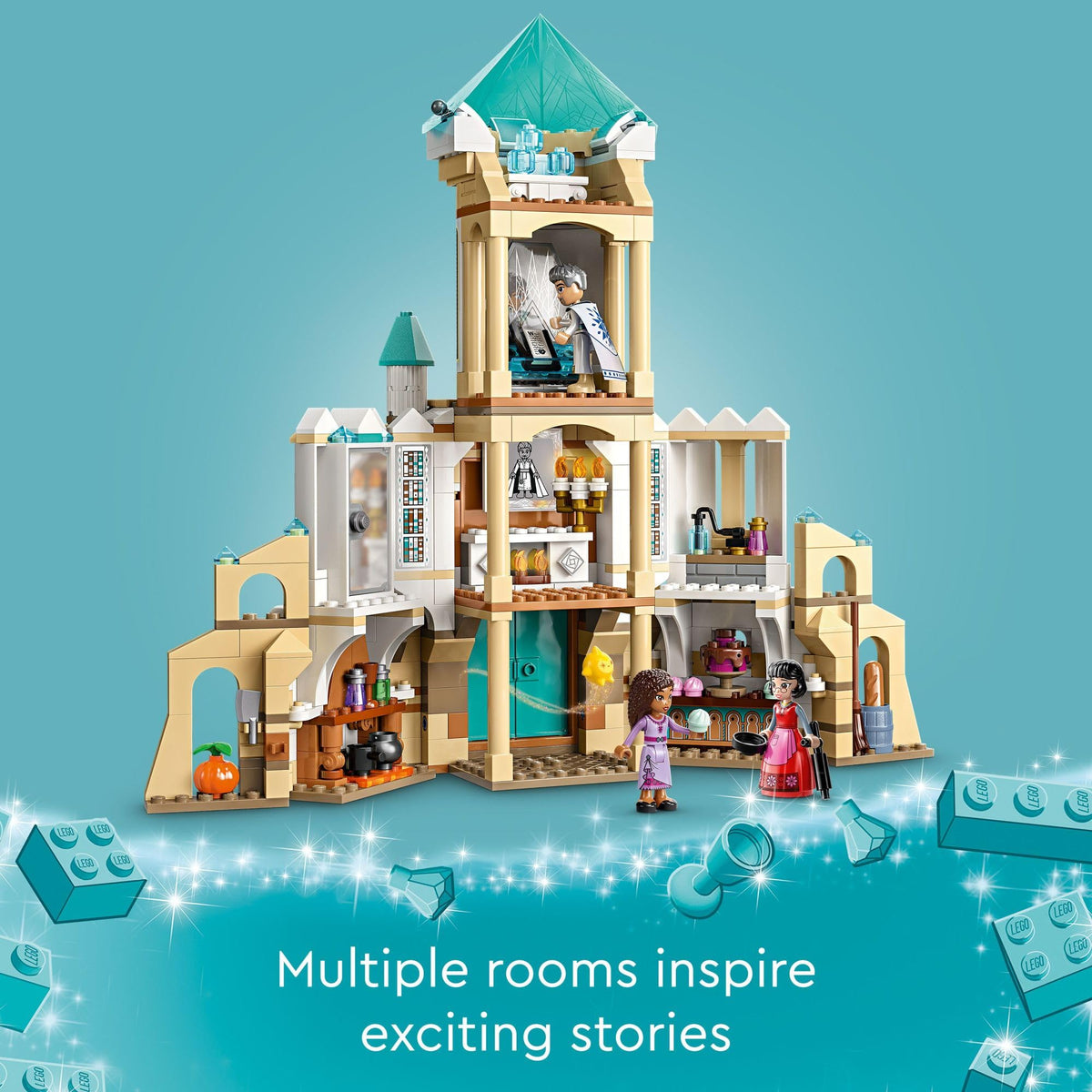 LEGO Disney Wish four-level castle interior with secret rooms and exploration
