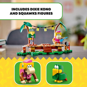 LEGO Dixie Kong’s Jungle Jam bongos and amplifier add rhythmic props.