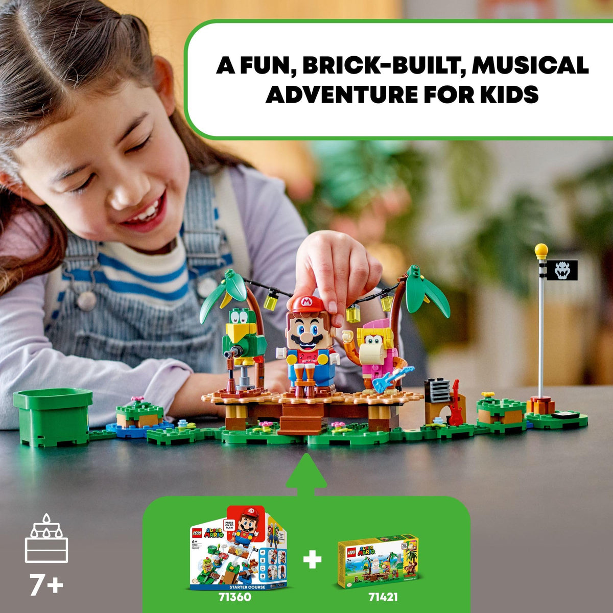 LEGO Dixie Kong’s Jungle Jam guitar accessory fuels imaginative music play.