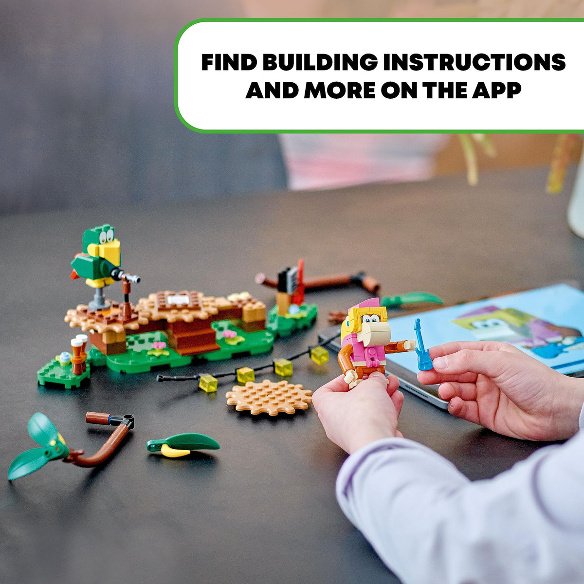 LEGO stage accommodates a second interactive figure for cooperative play.
