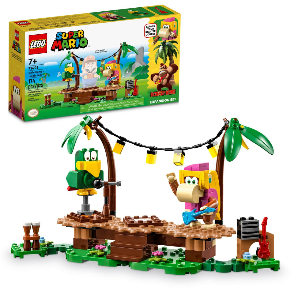 LEGO Dixie Kong’s Jungle Jam stage with rotating platforms for interactive musical play.